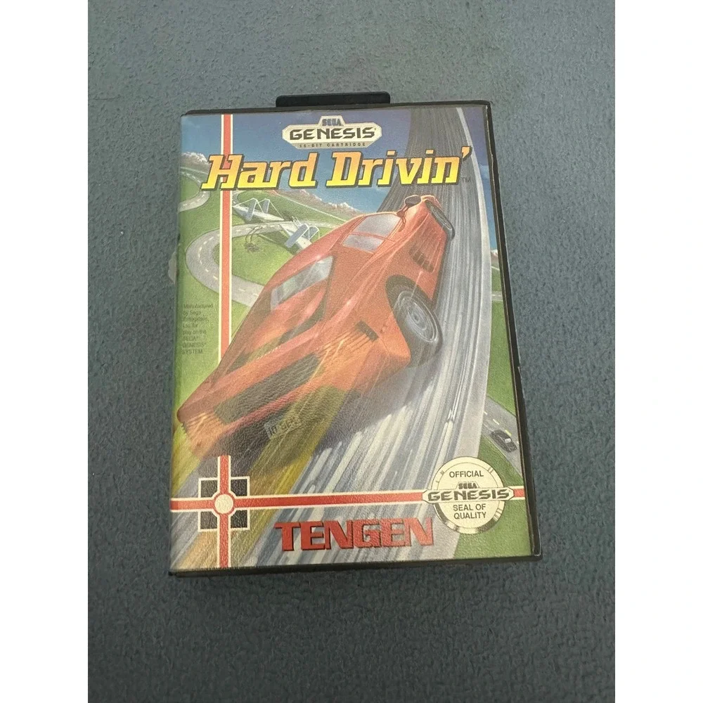 Hard Drivin Sega Genesis Tengen 1989 CIB Racing Simulation 16-Bit Game